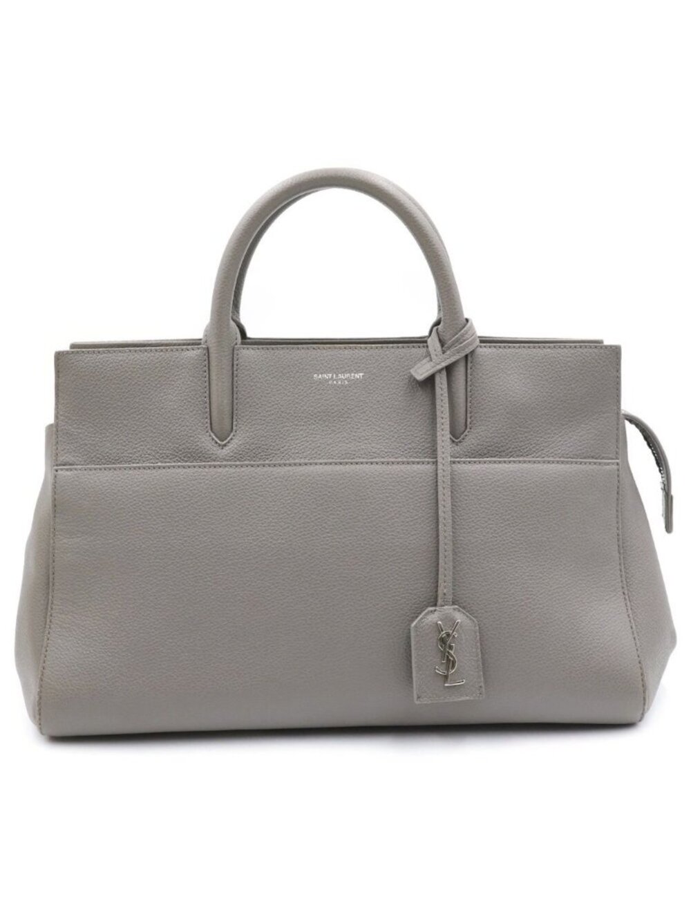 Saint Laurent Cabas Rive Gorge 2-Way Handbag Leather Greige